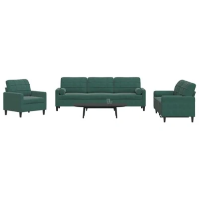 Image de vidaXL Ensemble de canapés 3 pcs avec coussins et traversins velours