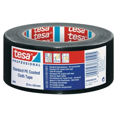 Afbeelding van Tesa 4688 ducttape Zwart 50mm x 50m