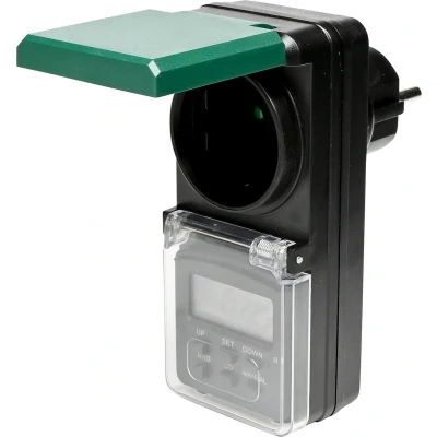 Afbeelding van Benson Digitale Tijdklok voor Buiten 230 Volt Spatwaterdicht Zwart
