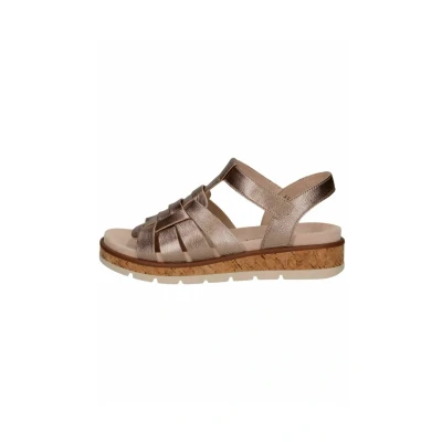 Afbeelding van Caprice Sandalen, Dames, Maat: 40, Taupe metallic Leer