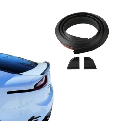 Afbeelding van DuDuZui Achterspoiler voor de auto, 1,5 m, universeel, mat zwart, rubberen stang, achterspoiler, achterklep, meeste populaire auto&#039;s