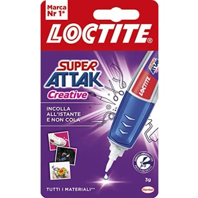Afbeelding van Loctite Super Attak Creative, transparante vloeibare lijm met penapplicator, sterke voor eenvoudige en nauwkeurige toepassingen, hout, rubber, metaal, leer, 1 x 3 g