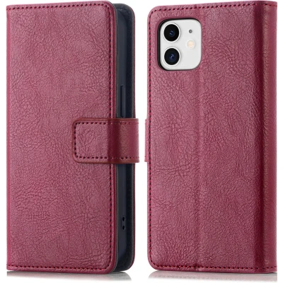 Afbeelding van iMoshion Hoesje Geschikt voor iPhone 11 Met Pasjeshouder Luxe Bookcase donkerrood