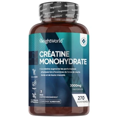 Afbeelding van WeightWorld creatine Monohydraat 3000 mg 270 vegan monohydrate tabletten voor 3 maanden