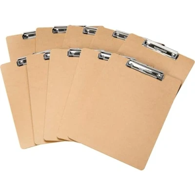 Afbeelding van Amazon Basics 10 stuks klemborden van hardboard bruin