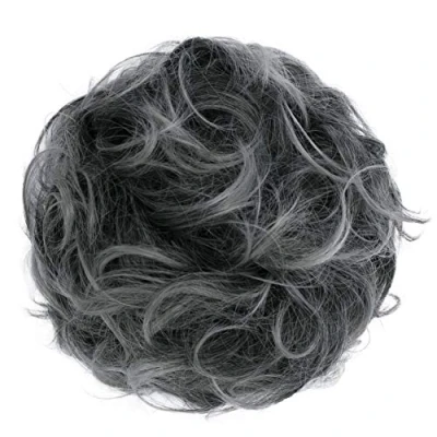 Afbeelding van Prettyshop G26E Scrunchie haarverlenging voor bruiloften, volumineuze krullen, slordig, asgrijs