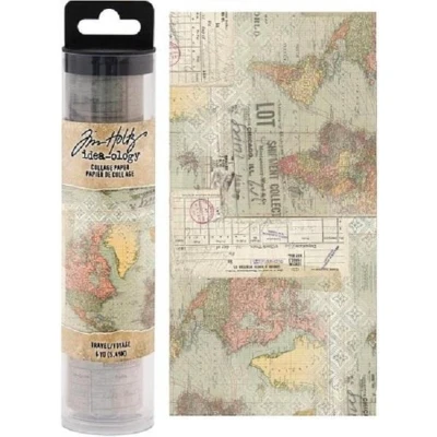Afbeelding van Tim Holtz Idea ology Collage Paper Travel (6yards) (TH93950)
