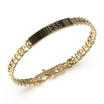 Afbeelding van Guess Legacy Armband Yellow goldcoloured/black, Heren, Maat: Small, gold coloured/black