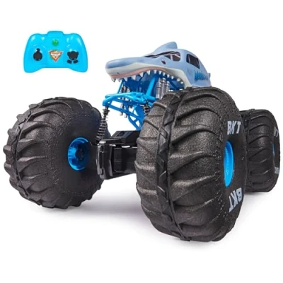 Afbeelding van Monster Jam, Officiële op afstand bestuurbare Truck Mega Megalodon, meer dan 60 cm hoog, in schaal 1:6, kinderspeelgoed voor jongens en meisjes
