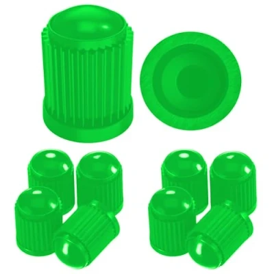 Afbeelding van Pitlane Performance® 10 stuks autobandenventieldoppen voor auto, SUV, motorfiets, fiets, alle Schrader ventielen (groen)