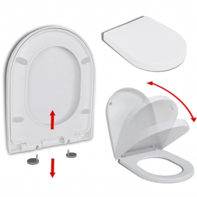 Afbeelding van Toiletbril soft close met quick release ontwerp vierkant wit