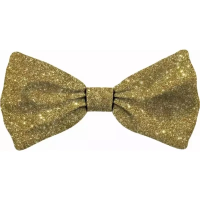 Afbeelding van Plenty Gifts Kerst Vlinderstrik Glitter Goud 5X10 CM
