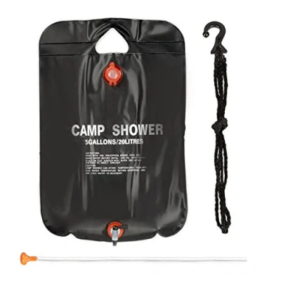 Afbeelding van Relaxdays camping douche 20 liter solar buiten tuindouche vouwbaar zwart