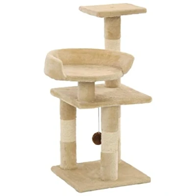 Afbeelding van vidaXL Kattenkrabpaal met sisal krabpalen 65 cm beige