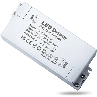 Afbeelding van REYLAX Ledtransformator, 24 V, 15 W, transformator 220 630 mA, voeding V DC laagspanning, constante ledspanningsdriver, voor ledstrips, ledlampen, muur en plafondlampen