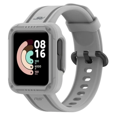 Afbeelding van Siliconen sportband met case Grijs Xiaomi Redmi Watch 2 (Lite)