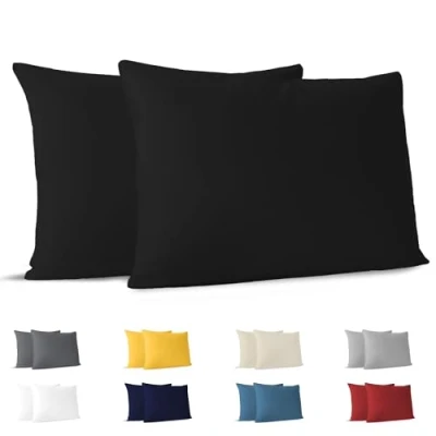 Afbeelding van Dreamzie Kussensloop, 30 x 50 cm, (2 stuks), 100% katoen, jersey, 150 g/m², beige, kussensloop duurzaam, hypoallergeen