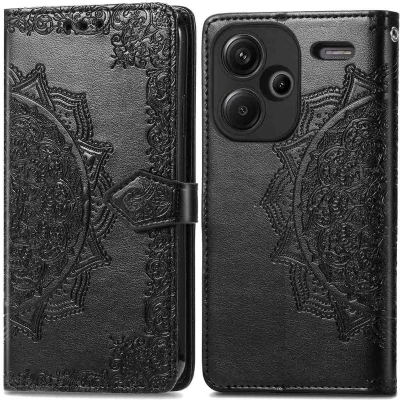 Afbeelding van imoshion Hoesje Geschikt voor Xiaomi Redmi Note 13 Pro Plus (5G) Met Pasjeshouder Mandala Bookcase Zwart