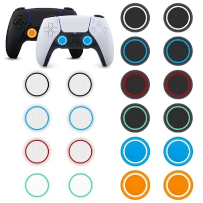 Afbeelding van 20 stuks PS5 accessoires siliconen doppen voor controller, joystick cap switch Xbox One Series X/S PS4 accessoires, bescherming zwart en wit, controller