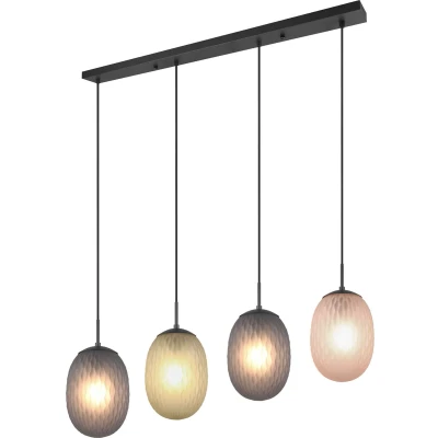 Afbeelding van TRIO FACETTE Hanglamp Zwart mat excl. 4x E27 4W