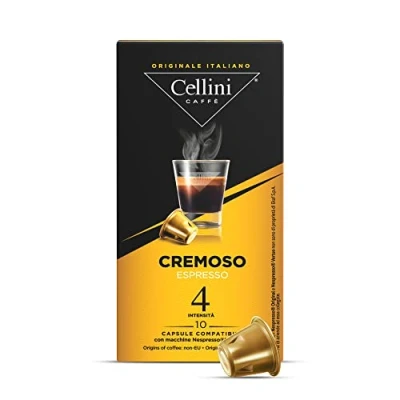 Afbeelding van Cellini koffiecapsules compatibel met Nespresso Romig 100 stuks compatibele zoete en fruitige noten capsules