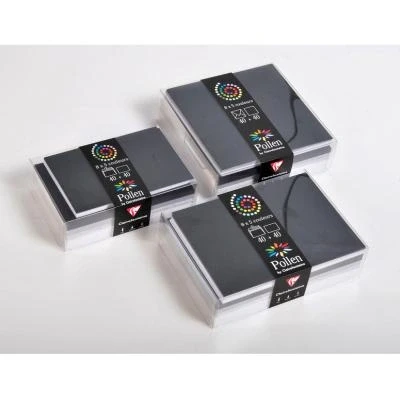 Image de Pollen Lot de 5 Coffret 40 enveloppes 140x140 + cartes 135x135 Hiver (5 couleurs)