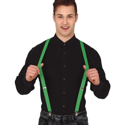Afbeelding van Fiestas Guirca Carnaval verkleed bretels groen volwassenen accessoires