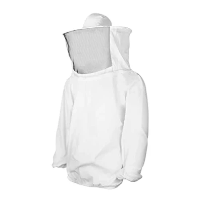 Afbeelding van QWORK Apicole jumpsuit, wespenpak, professionele bijenhouderjas, ter voorkoming van bijensteken, Wit., 48