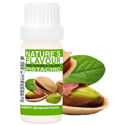 Image de ALPHAPOWER FOOD Arôme alimentaire naturel pistache I liquide gouttes aromatisantes et édulcorant sans sucre, 1x10ml goût délicieux, vegan liquid sweetener Flavour Drops, Flavdrops