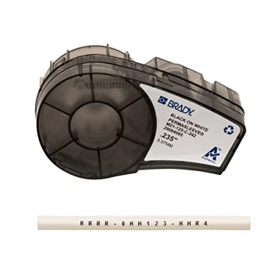 Afbeelding van Brady PermaSleeve krimpkous, polyolefine, voor BMP21 PLUS BMP21, 6 mm x 2,10 m, zwart op wit