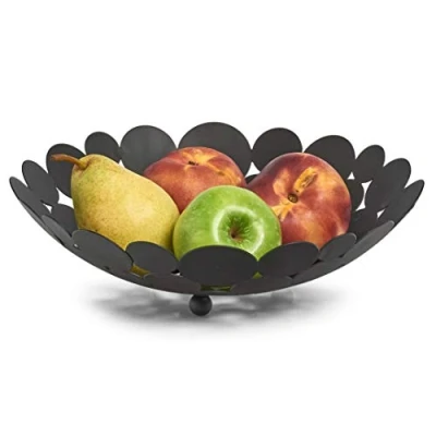 Afbeelding van Zeller Fruitschaal rond zwart metaal 29 cm fruitmand