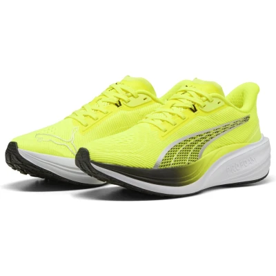 Afbeelding van Puma Darter PRO Hardloopschoenen voor op de weg, Heren, Maat: 40, Yellow alert black Textiel/ synthetisch