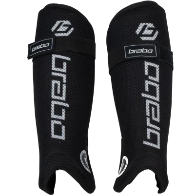 Afbeelding van Brabo Tribute Scheenbeschermers Black White Zwart Hockey