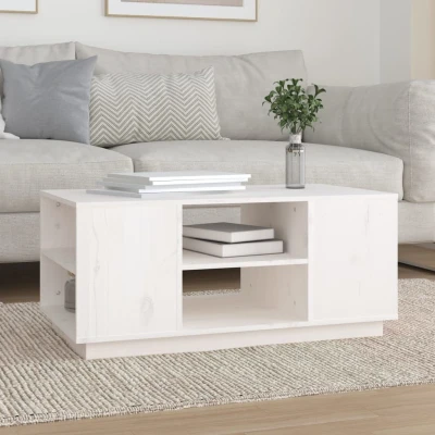 Afbeelding van Salontafel 90x49x40,5 cm massief grenenhout wit