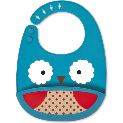 Afbeelding van Skip Hop Zoo Fold &amp; Go Siliconen Slabbetje owl