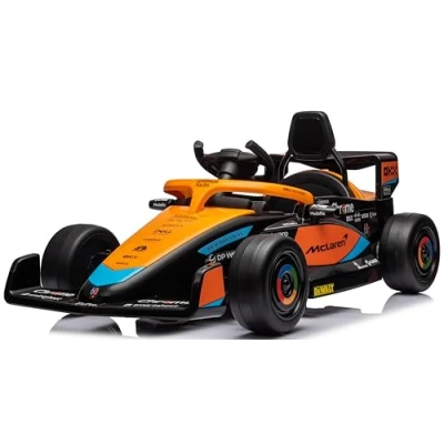 Afbeelding van McLaren Elektrische auto voor kinderen van 3 tot 5 jaar, mp3 speler, afstandsbediening, ophanging (oranje)