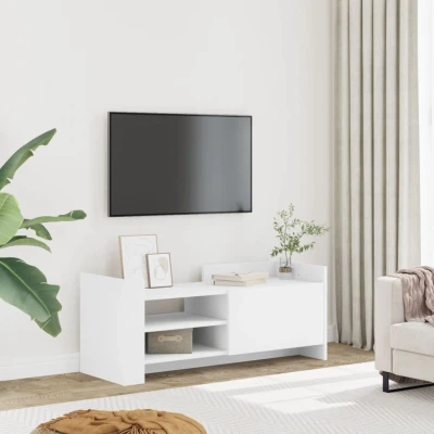 Afbeelding van Tv meubel 100x35x40 cm bewerkt hout wit