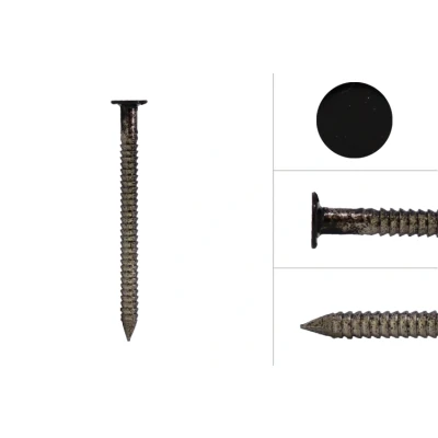 Afbeelding van Wovar Platkop Ringnagels voor Gevelbekleding Zwart RVS A4 2.9 x 40 Doos 500 Gram