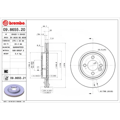 Afbeelding van Brembo Remschijf 09.8655.21