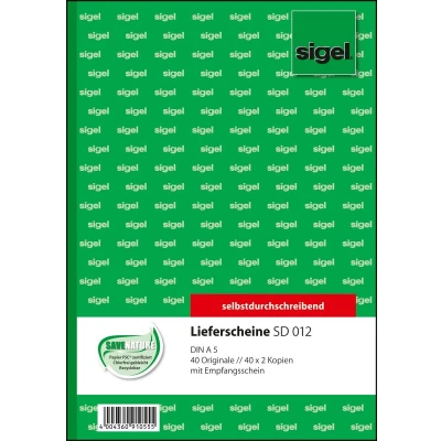 Afbeelding van Sigel, Formulier, Afleveringsbon Papierformaat: DIN A5 Zelfkopiërend: Ja (40 x)