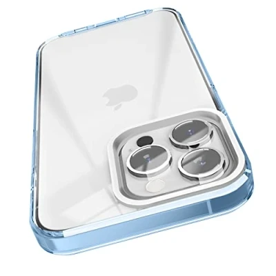 Afbeelding van elago hybride transparant hoesje compatibel met iPhone 13 Pro (6,1 inch), PC + TPU, verminderde vergeling, volledige bescherming, schokbestendig (Sierra blauw)