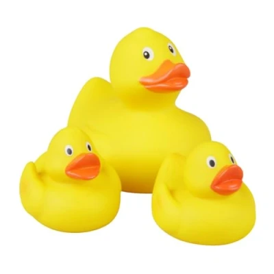 Afbeelding van Lena 65543 Set van 3 piepende eenden voor kinderen vanaf 12 maanden, geel, 11 cm en 2 ca. 5