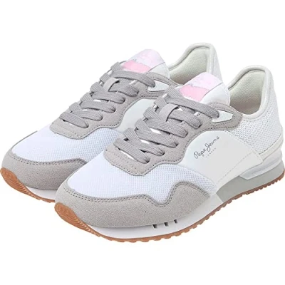 Afbeelding van Pepe Jeans London TROY W Sneakers laag, Dames, Maat: 36, White Kunststof/ textiel