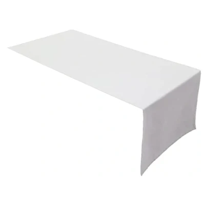 Afbeelding van Lemos Home Tafelloper van hoogwaardige kwaliteit 100% katoen Conceptcollectie, Kleur en Maat naar keuze (Tafelloper 45 x 150 cm, Wit)