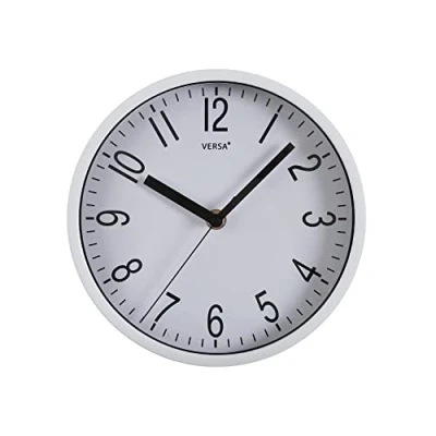 Afbeelding van Versa Raven Stille en decoratieve wandklok voor keuken, woonkamer, eetkamer, gemakkelijk af te lezen, afmetingen (l x b h), 20 4,3 cm, polypropyleen, wit zwart