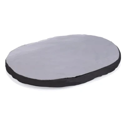 Afbeelding van Doc Bed Ovaal Hondenkussen Grijs &amp; Zwart 80 x 62 10 cm