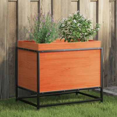 Afbeelding van Plantenbak 60x40x50 cm massief grenenhout wasbruin