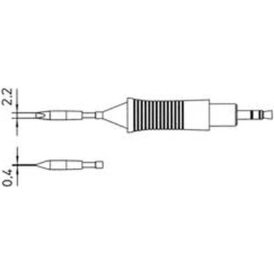 Afbeelding van Weller RT8 soldeerpunt Beitelvorm, recht Grootte 2.2 mm Lengte soldeerpunt: 19 Inhoud: 1 stuk(s)