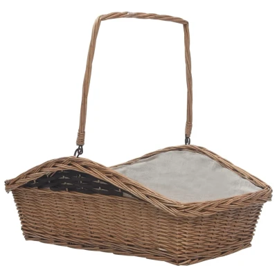 Afbeelding van Houtmand met handvat 61,5x46,5x58 cm wilgenhout bruin
