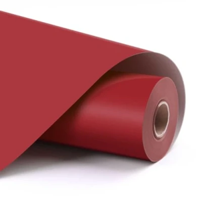 Afbeelding van LOKLIK Rode vinylrol, permanent, zelfklevend, mat, warmteoverdracht, opstrijkbaar, stof, kleding, 1 stuk, 30,5 x 180 cm, standaard